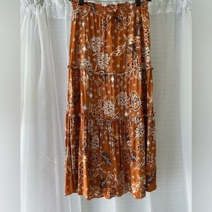 Rust Colored Boho Flow Skirt by Love Tree, Size Small